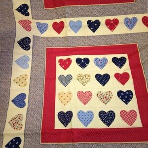 FABRIC PILLOW PANELS Marti Michell Hearts Cotton Springs Industries